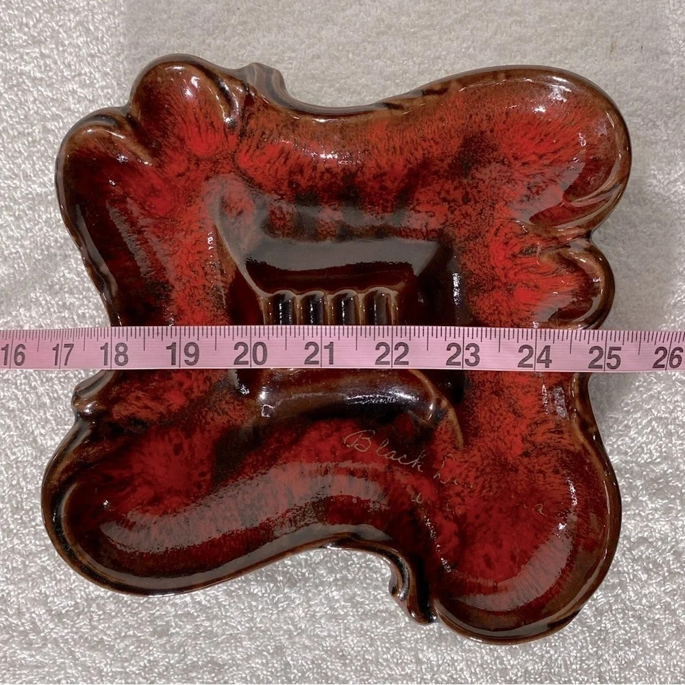 Vintage MCM K13 Canada McMaster Orange Brown Glaze Ceramic Ashtray Trinket Dish - Picture 12 of 12